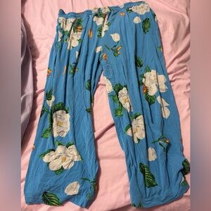 Soma Blue Floral Cropped Pajama Pants